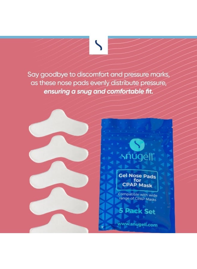 Snugell Gel Nose Pads for CPAP Mask | 5 Pack Set | Compatible with Wide Range of CPAP Masks | Fits Most CPAP Face Masks | Sleep Nose Comfort Pads - Image 4